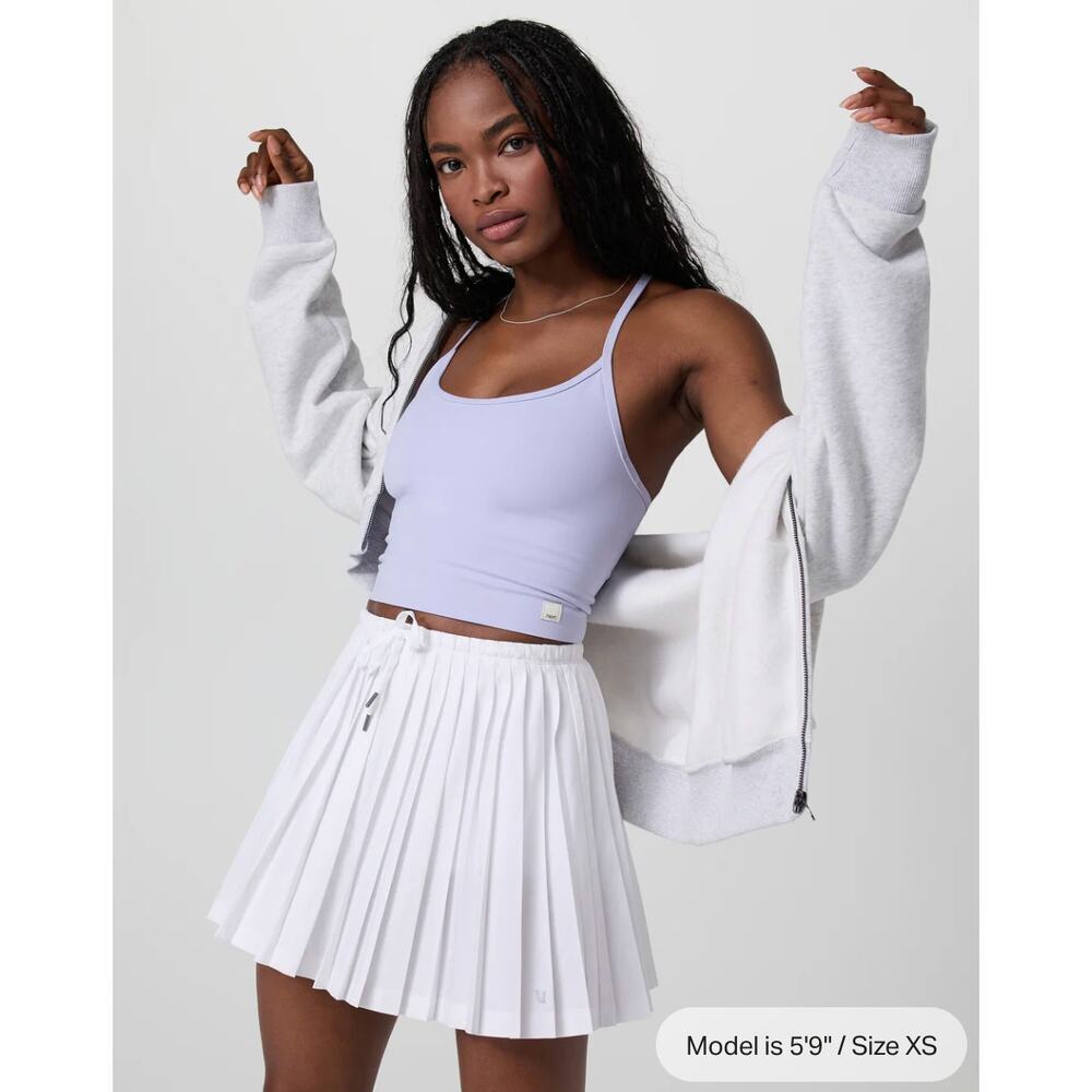 Vuori White High Rise Clementine Pleated Skirt - Size Small